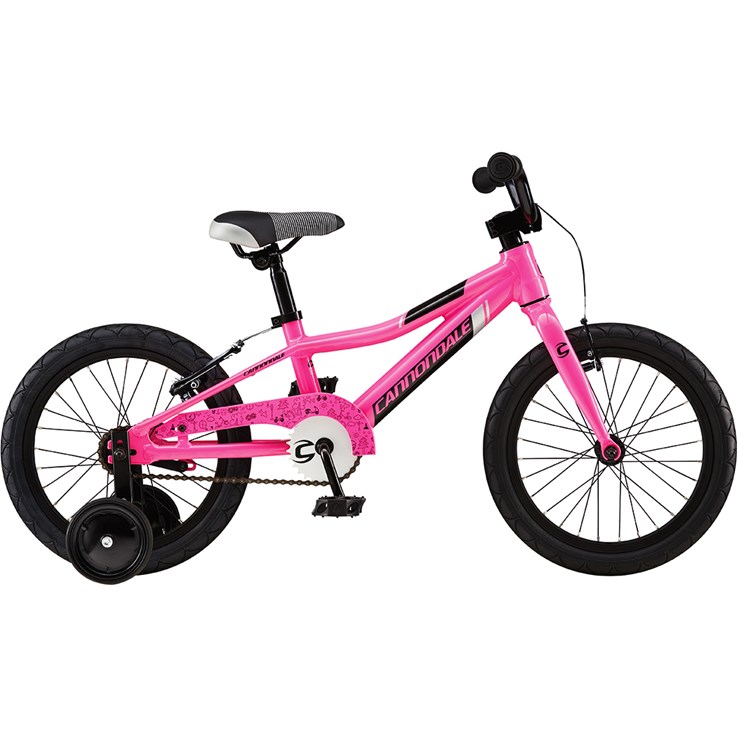 Cannondale Trail 16 Single-Speed Girls Acid Pink with Super Sparkle Silver and Jet Black, Gloss