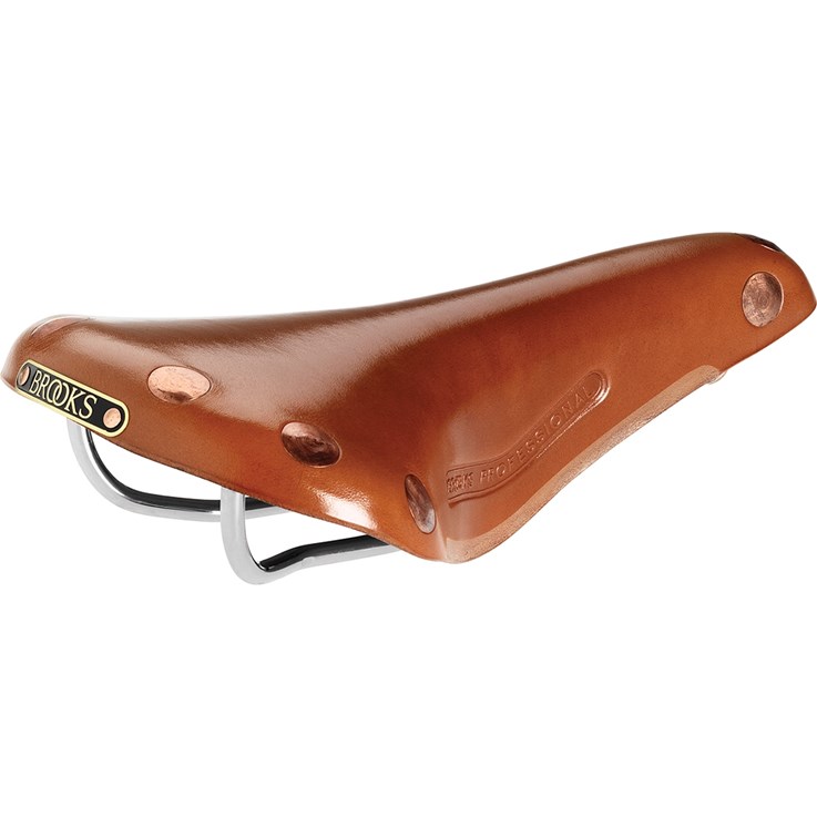 Brooks Sadel I Läder Team Pro Honey Chrome Rails