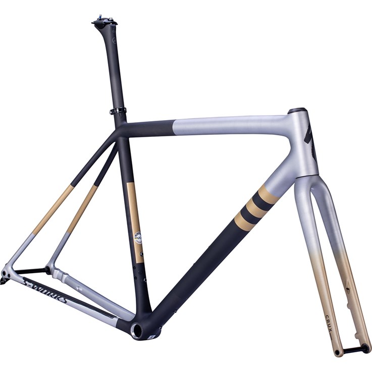 Specialized Crux S-Works Frameset Satin Brushed Liquid Silver/Gloss Black/Smoke Marble/Gold Diamond Dust