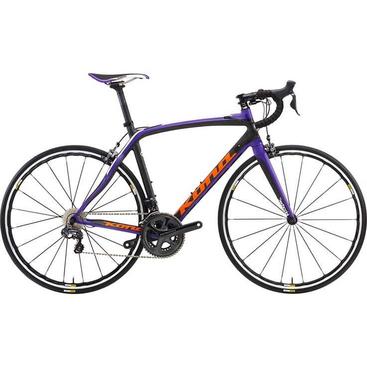 Kona Zing Carbon Matt Carbon with Team Orange, Purple and White Decals