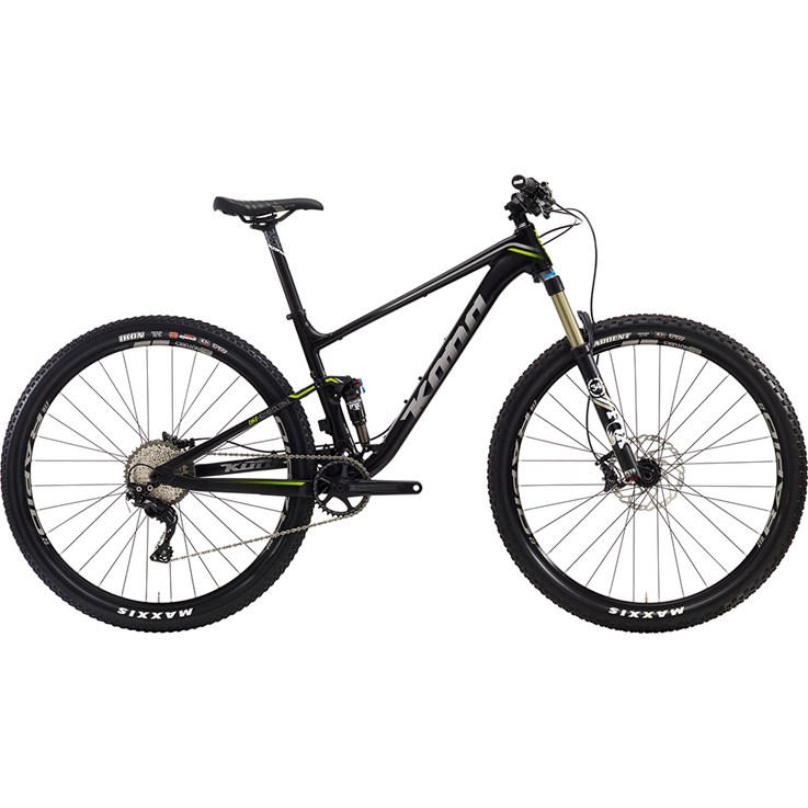 Kona Hei Hei Deluxe Trail Matt Black with Silver and Lime Decals