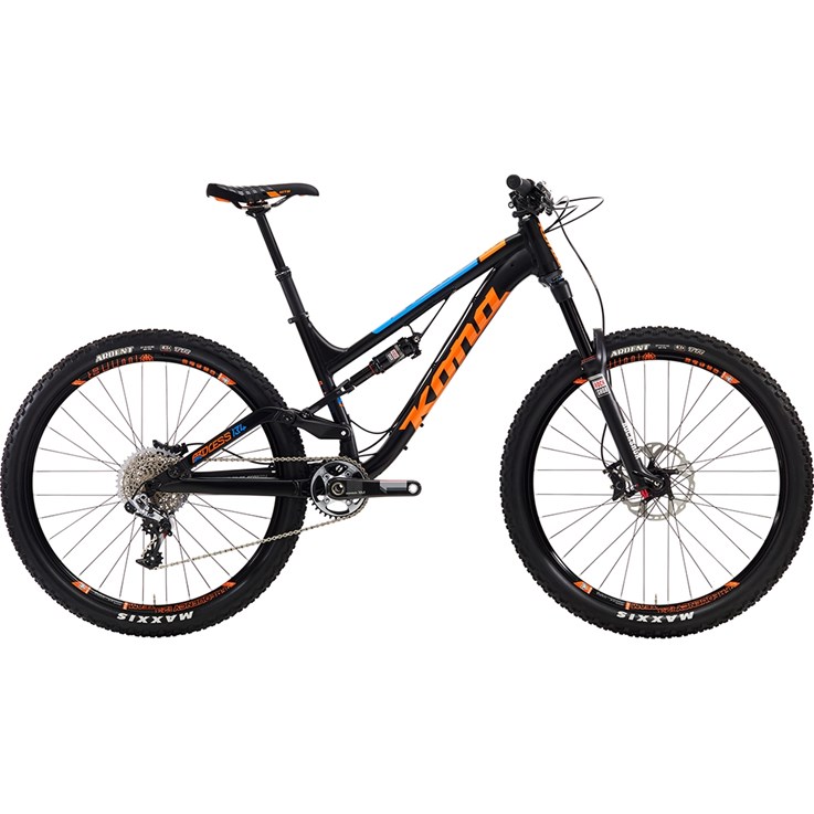 Kona Process 134 Supreme Matt Black with Gloss Orange and Blue Decals