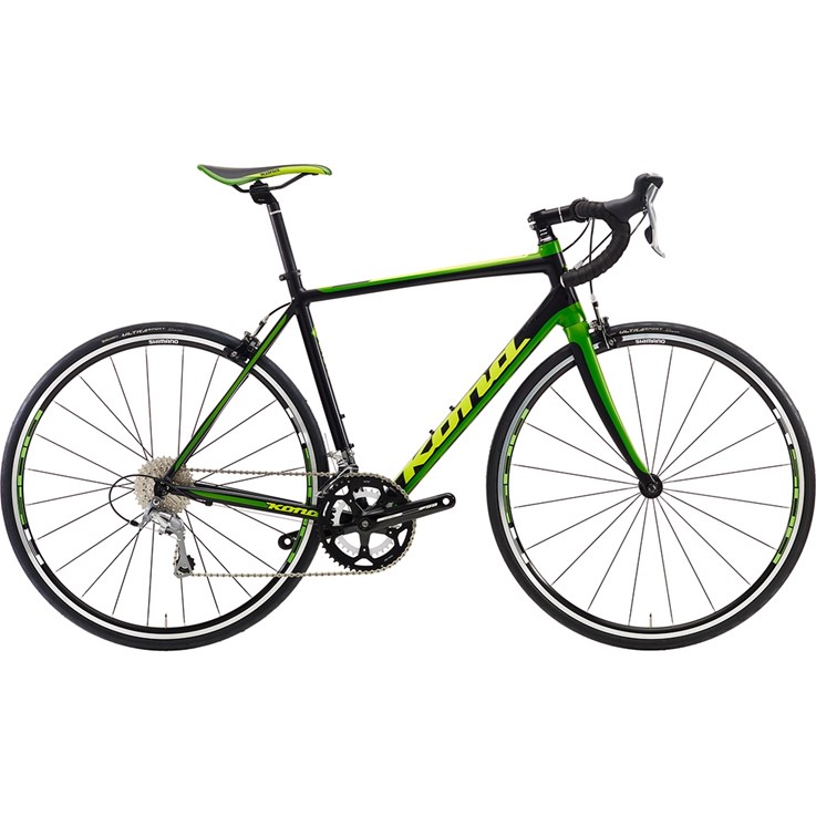 Kona Zing AL Matt Black with Lime and Dark Lime Decals