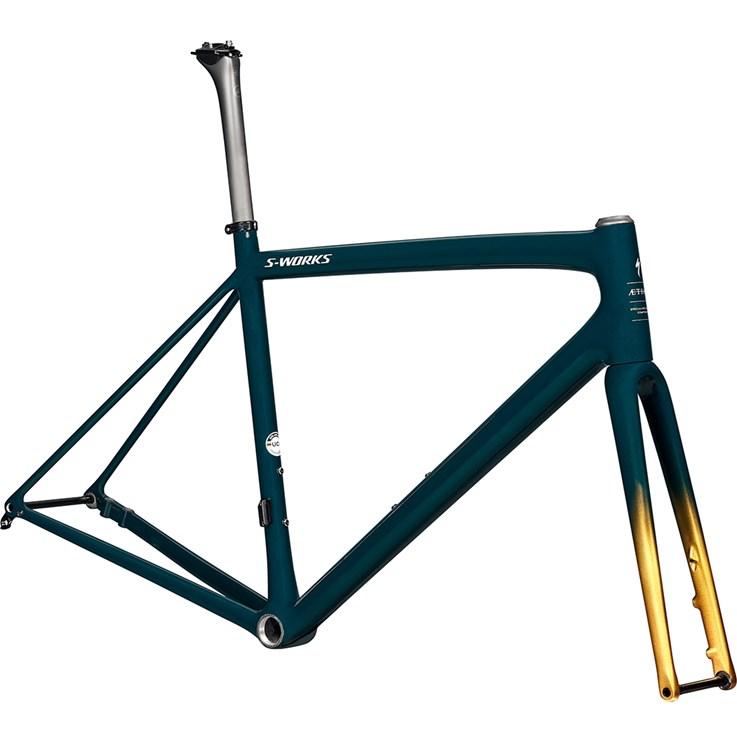 Specialized S-Works Aethos Frameset Gloss Forest Green/Gold Pearl/Flake Silver
