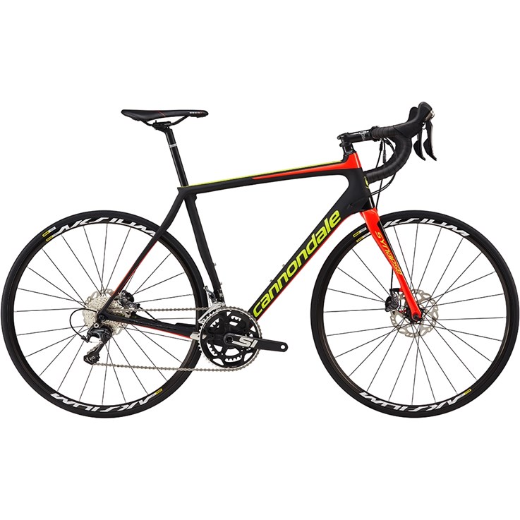 Cannondale Synapse Carbon Disc Ultegra Jet Black with Volt and Acid Red, Matte/Gloss