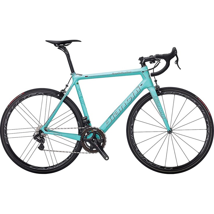 Bianchi Specialissima CV Super Record EPS Celeste Fluorescent/Black Logo/Black Line