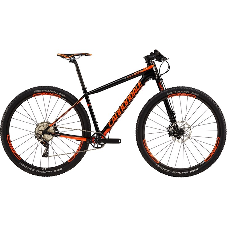 Cannondale F-Si Carbon 2 Jet Black with Hazard Orange, Chrome, Gloss