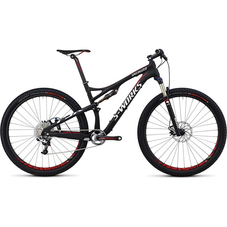 Specialized S-Works Epic FSR Kolfiber 29 Materialfärg/Röd/Vit