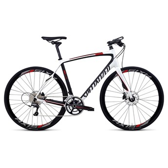 Specialized Sirrus Pro Carbon Disc Vit/Materialfärg/Röd