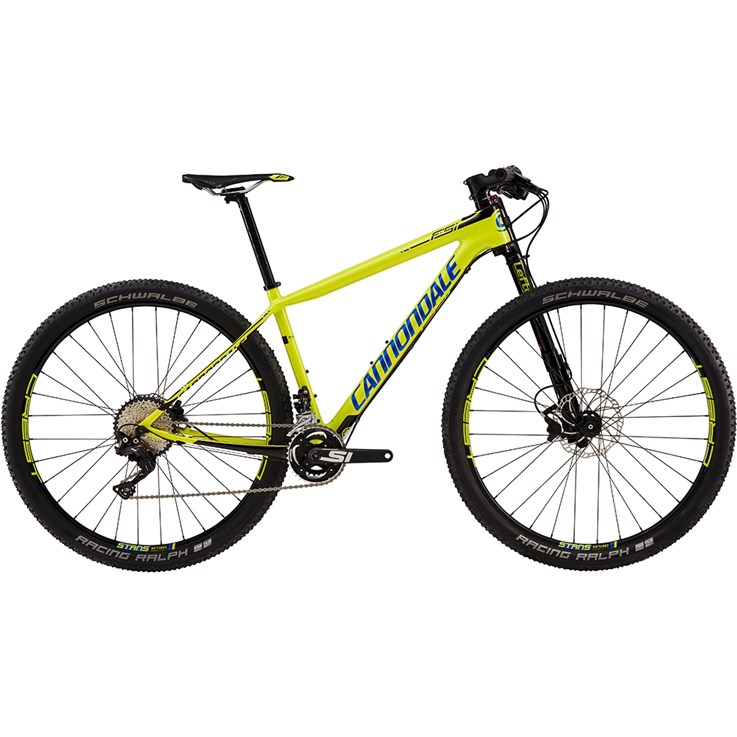 Cannondale F-Si Carbon 3 Neon Spring with Jet Black and Cerulean, Gloss