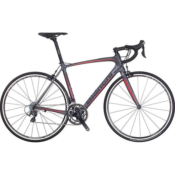 Bianchi Intenso Ultegra Graphite/Black Logo/Red Line