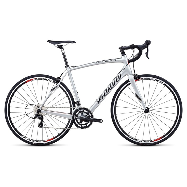 Specialized Roubaix SL4 Sora C2 Silver/Svart/Röd