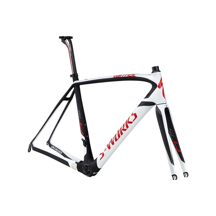 Specialized S-Works Tarmac SL4 Bara Ram (Frameset) Vit/Materialfärg/Röd