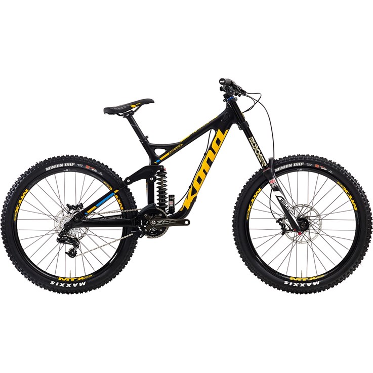 Kona Operator Matt Carbon and Black with Yellow and Blue Decals