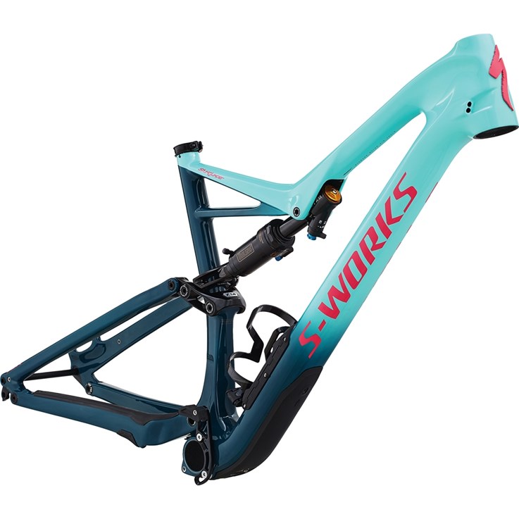 Specialized S-Works Stumpjumper FSR Carbon 29 6Fattie Frame Heritage Gloss Light Turquoise/Tropical Teal/Acid Pink Clean