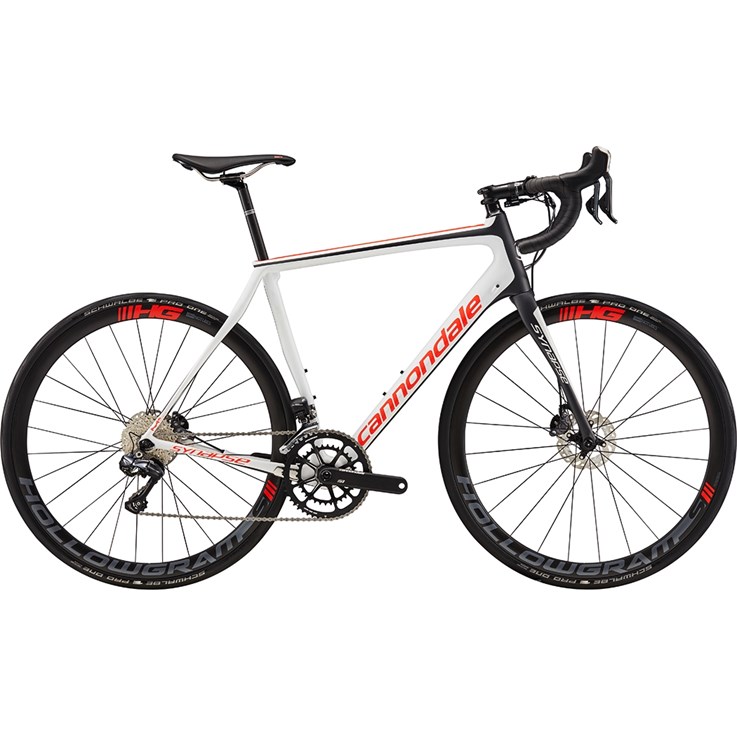 Cannondale Synapse Hi-Mod Disc Ultegra Di2 Cashmere with Acid Red and Nearly Black, Satin