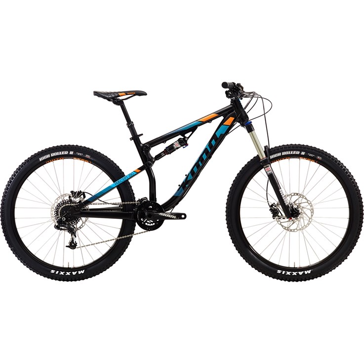 Kona Precept 150 Matt Black with Cyan and Orange Decals