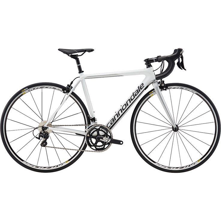 Cannondale SuperSix EVO Carbon Womens 105 Cashmere with Nearly Black and Fine Silver, Satin