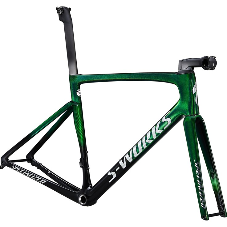 Specialized Tarmac SL7 S-Works Frameset Green Tint Fade Over Spectraflair/Chrome