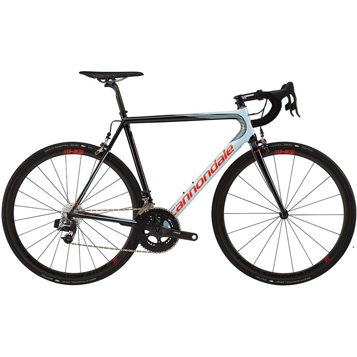 Cannondale SuperSix EVO Hi-Mod Red eTap Atmosphere Blue with Jet Black