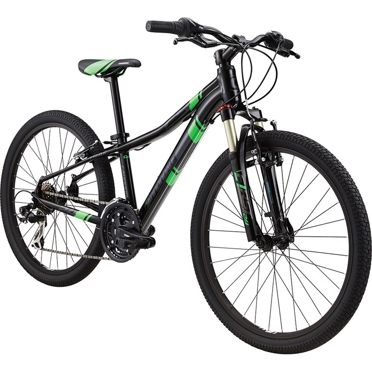Cannondale Race 24 Kids Jet Black with Viserker Green and Nearly Black, Gloss