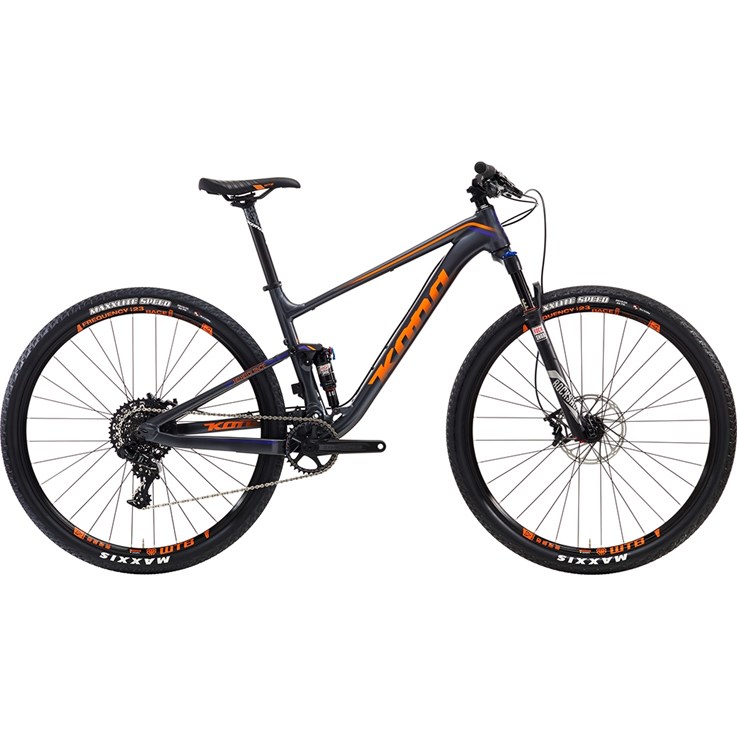 Kona Hei Hei Deluxe Race Matt Charcoal with Team Orange and Purple Decals