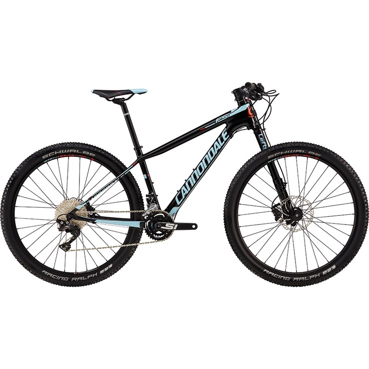Cannondale F-Si Carbon 2 Womens Jet Black with Acid Red and Atmosphere Blue, Gloss